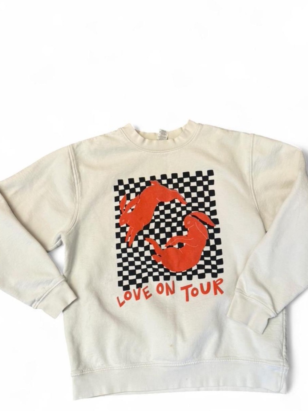 Harry Styles official merch cream graphic "Love On Tour" with Orange Rabbits